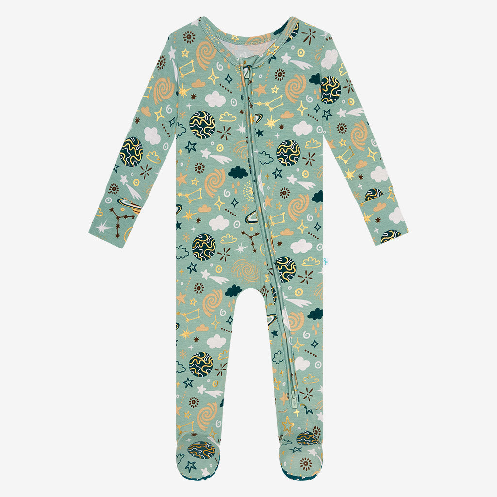 To The Stars Footie Zippered One Piece