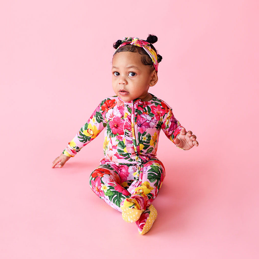 Malana Footie Ruffled Zippered One Piece