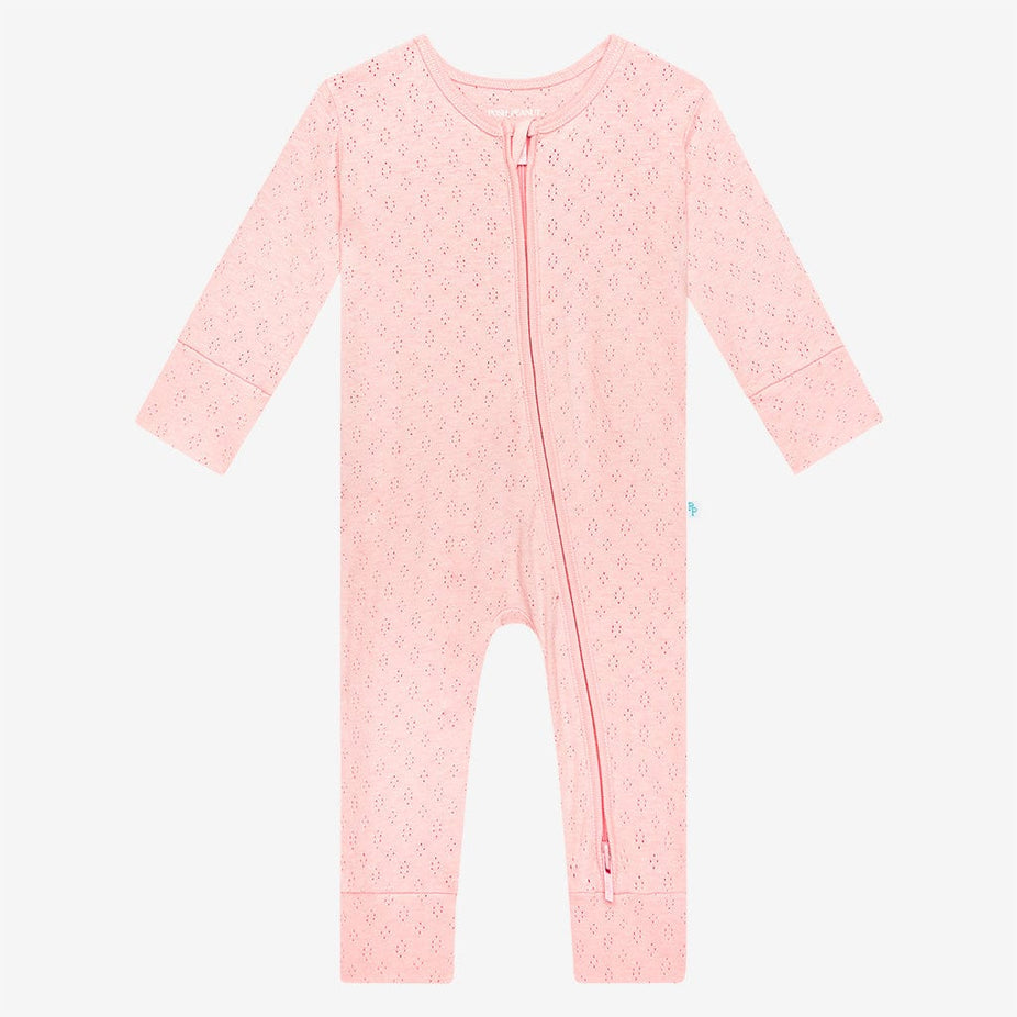 Cotton Candy Pointelle Footless Zippered One Piece