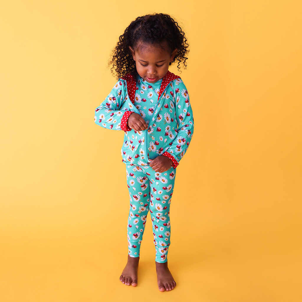 Ladybug & Rose Petal Polka Dot Reversible Long Sleeve Jacket