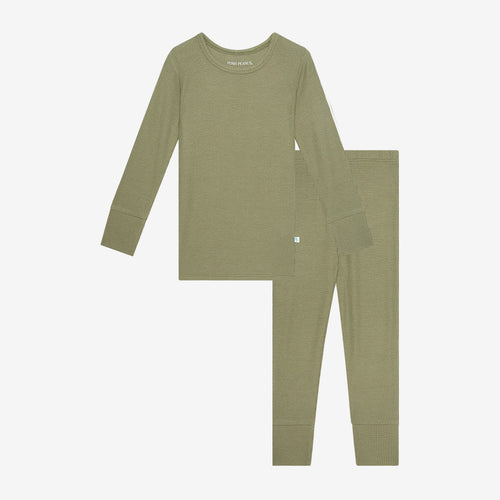 Olive Waffle Classic Pajama Set