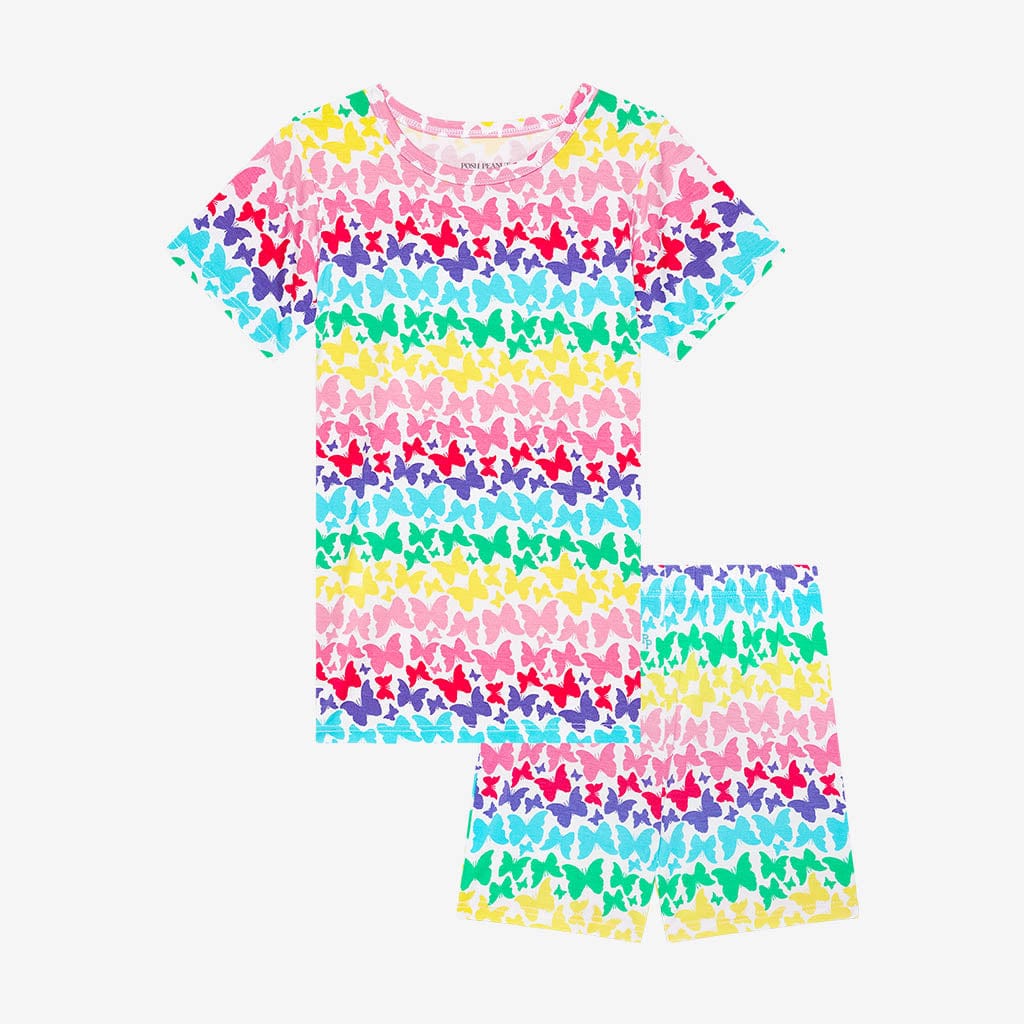 Rainbow Butterfly Classic Pajama Short Set