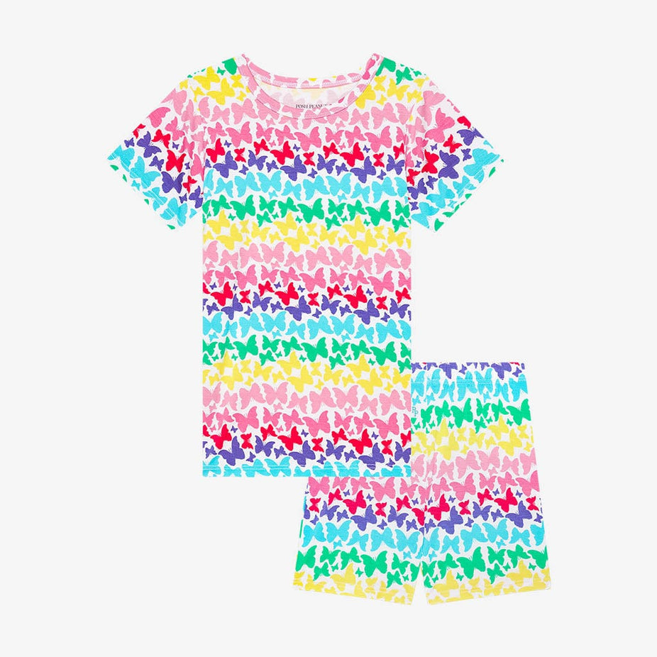 Rainbow Butterfly Classic Pajama Short Set