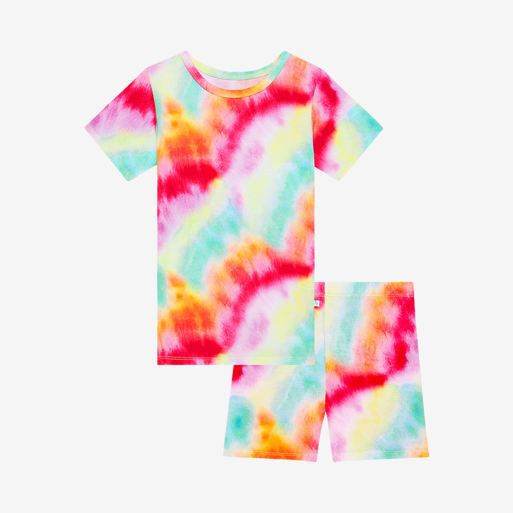 Rainbow Tie Dye Classic Pajama Short Set