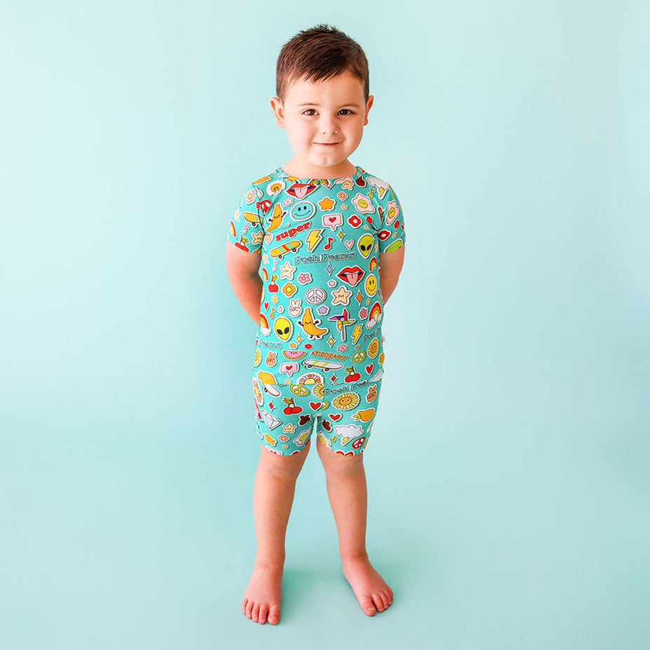Sticker Medley Classic Pajama Short Set