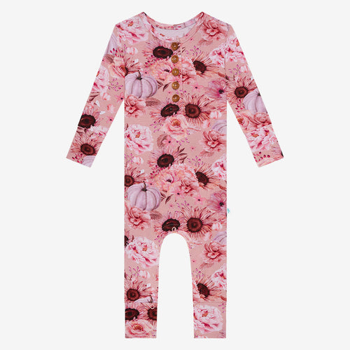 Liliana Long Sleeve Ruffled Henley Romper