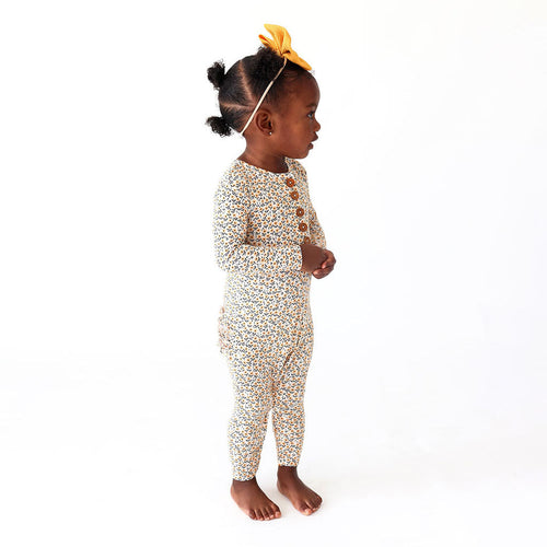 Magnolia Long Sleeve Ruffled Henley Romper