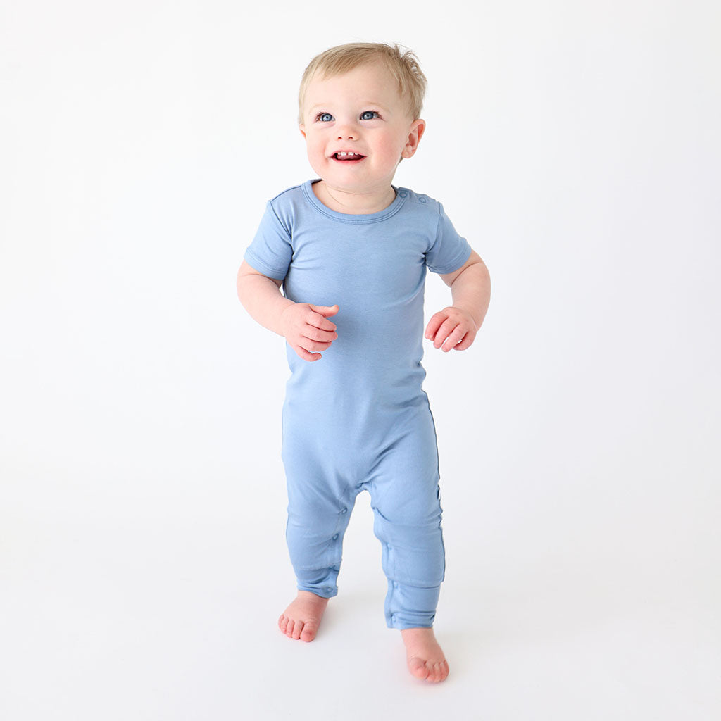 Denim Blue Short Sleeve Romper