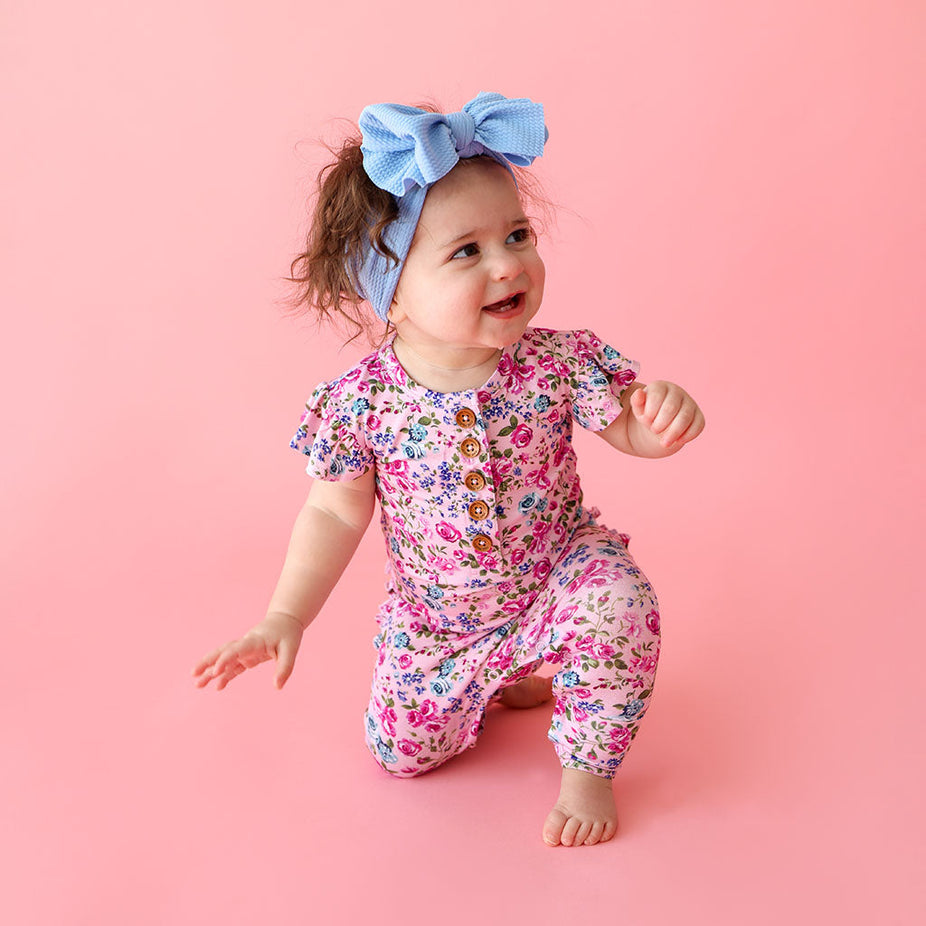 Pixie Ruffled Cap Sleeve Henley Romper