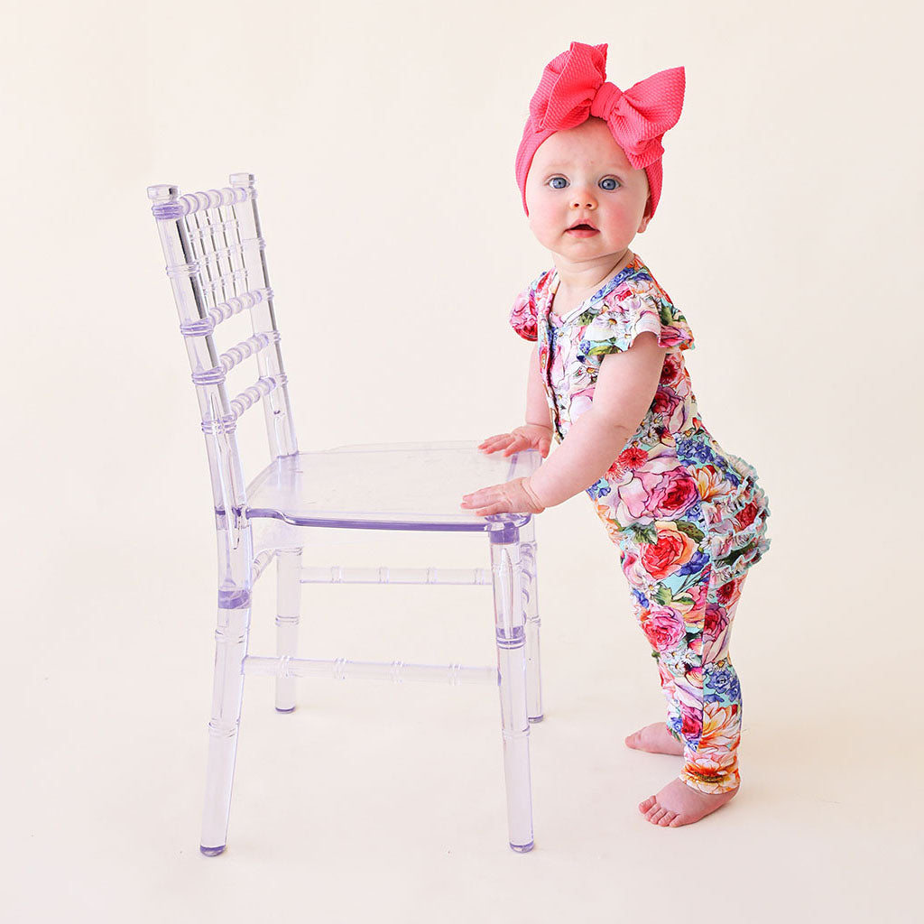 Shirley Ruffled Cap Sleeve Henley Romper