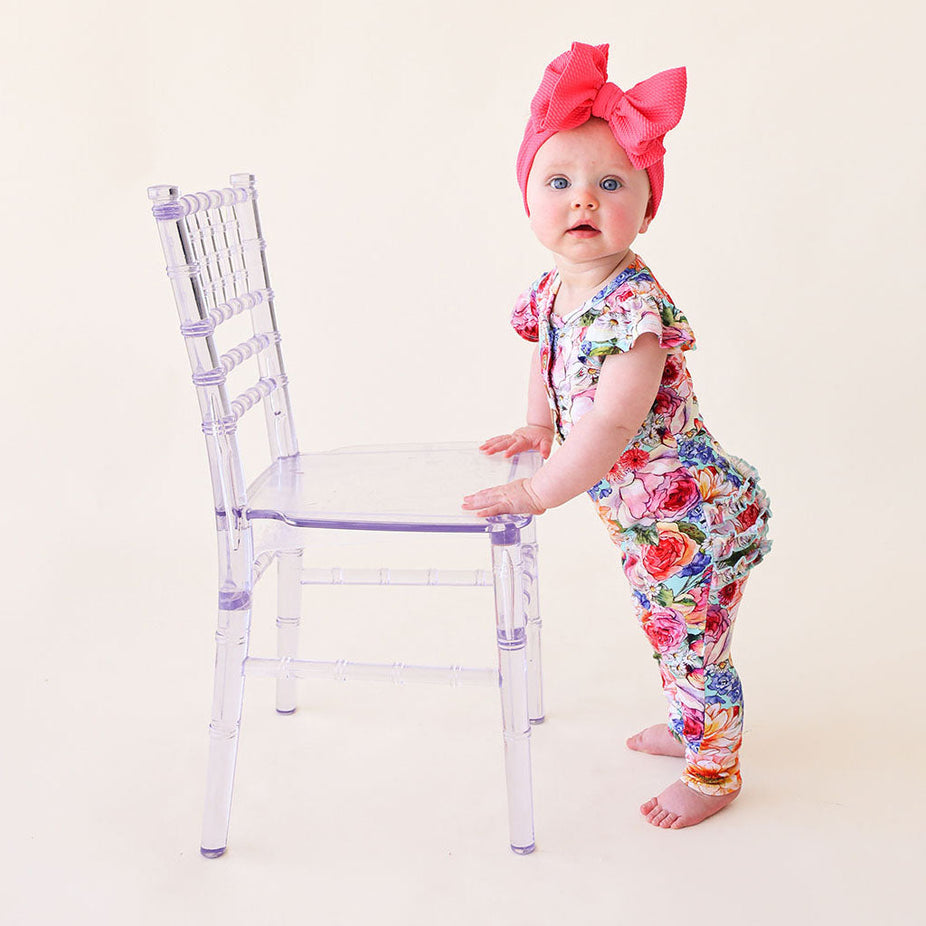 Shirley Ruffled Cap Sleeve Henley Romper