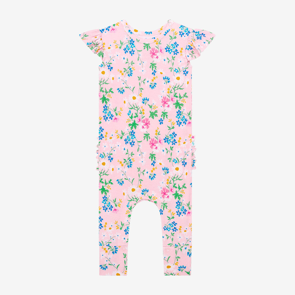 Nicole Ruffled Cap Sleeve Romper