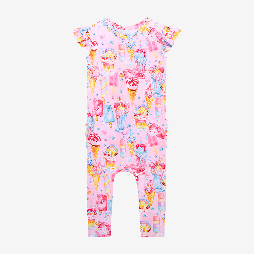 Priscilla Ruffled Cap Sleeve Romper