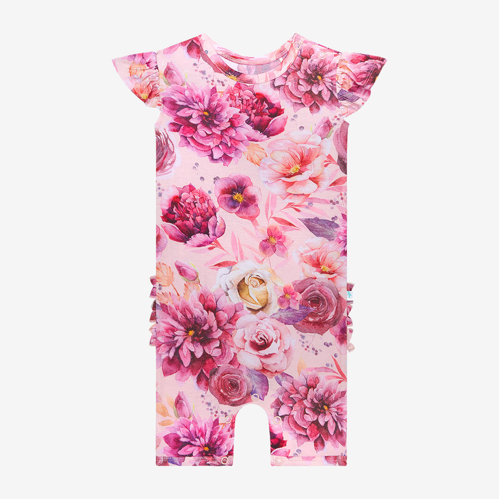 Amira Ruffled Cap Sleeve Short Romper