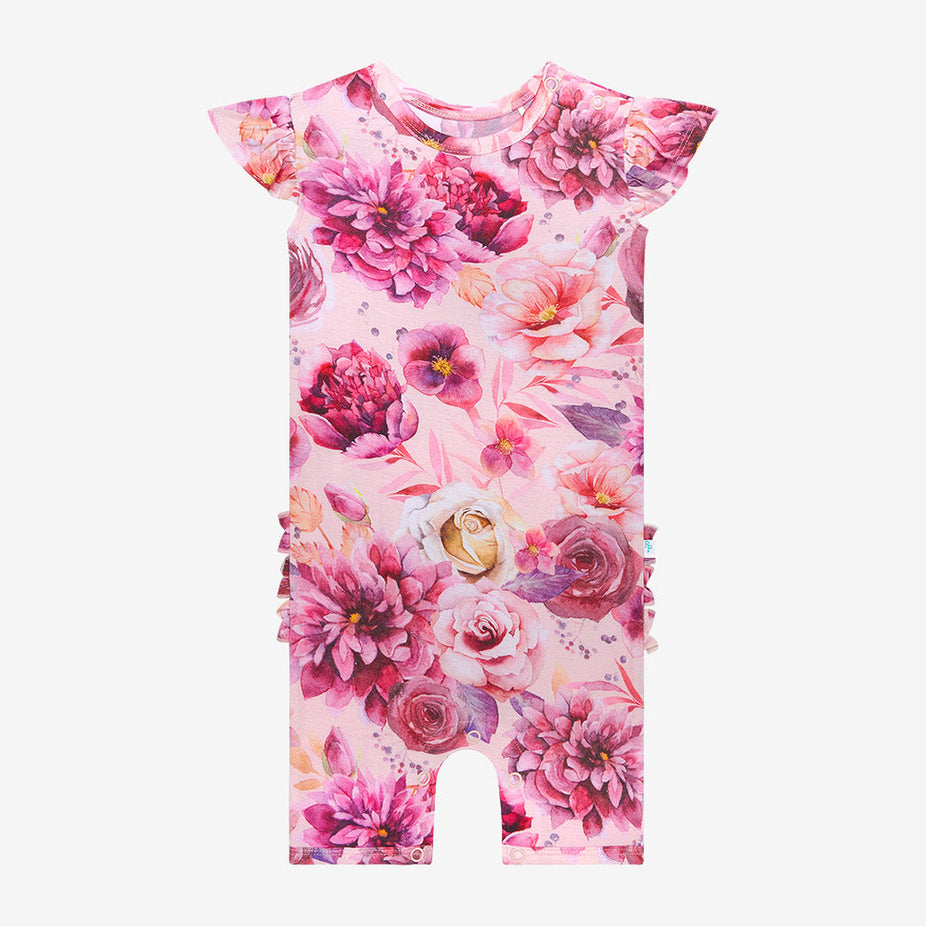 Amira Ruffled Cap Sleeve Short Romper