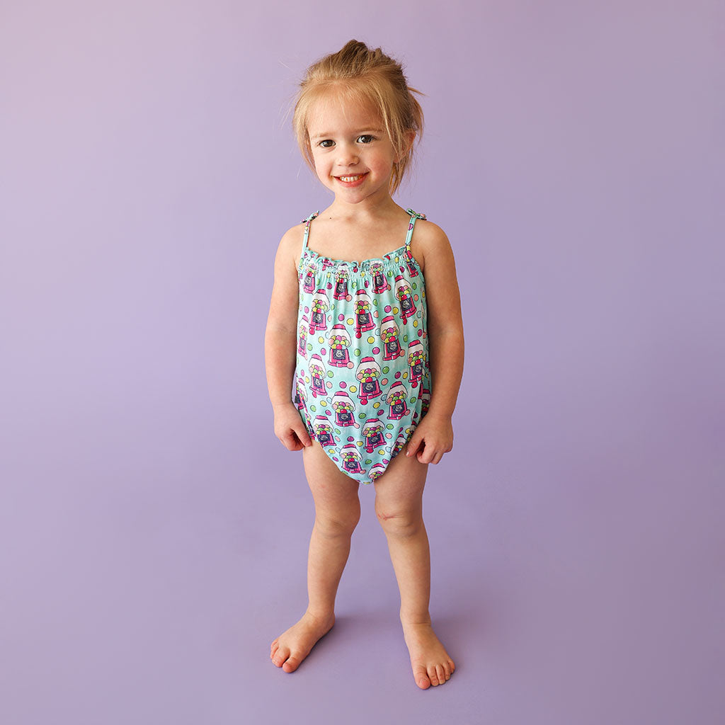 Poshalicious Gum Sleeveless Bubble Romper