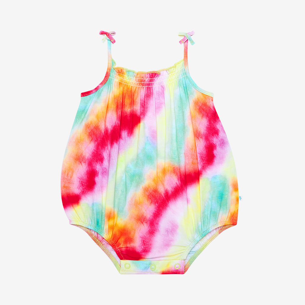Rainbow Tie Dye Sleeveless Bubble Romper