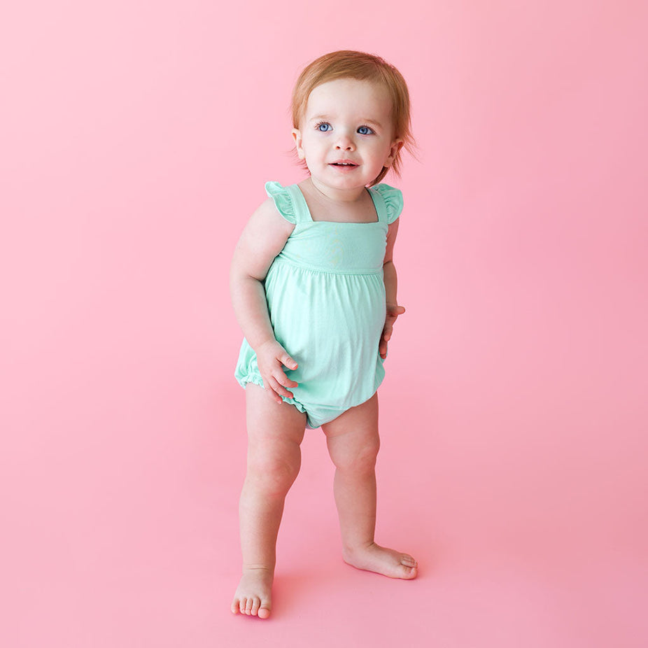 Sea Glass Ruffled Bubble Romper