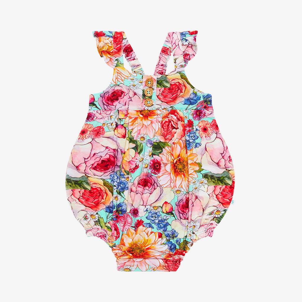 Shirley Ruffled Cap Sleeve Henley Bubble Romper