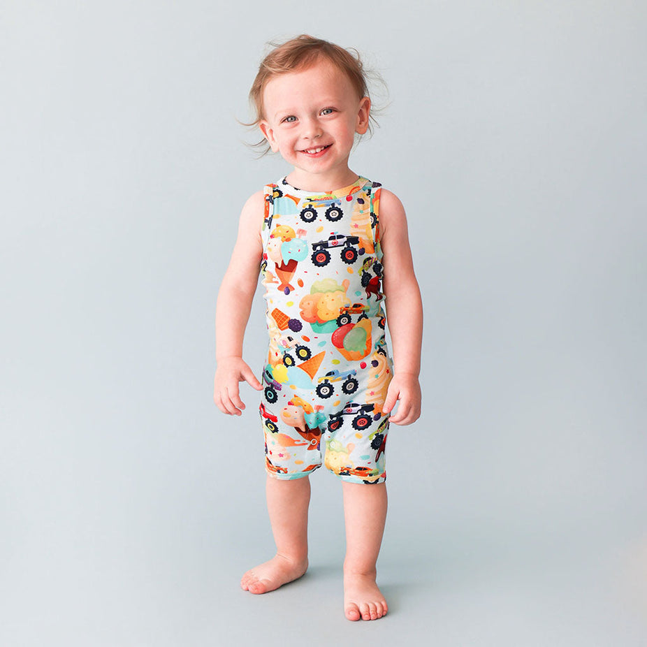 Monster Trucks Racerback Short Romper
