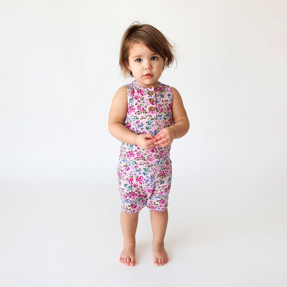 Pixie Racerback Henley Short Romper