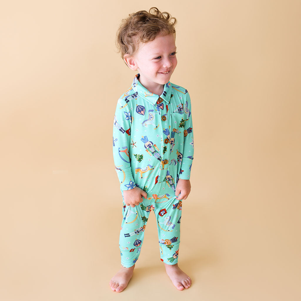 Fritz Long Sleeve Collared Henley Romper