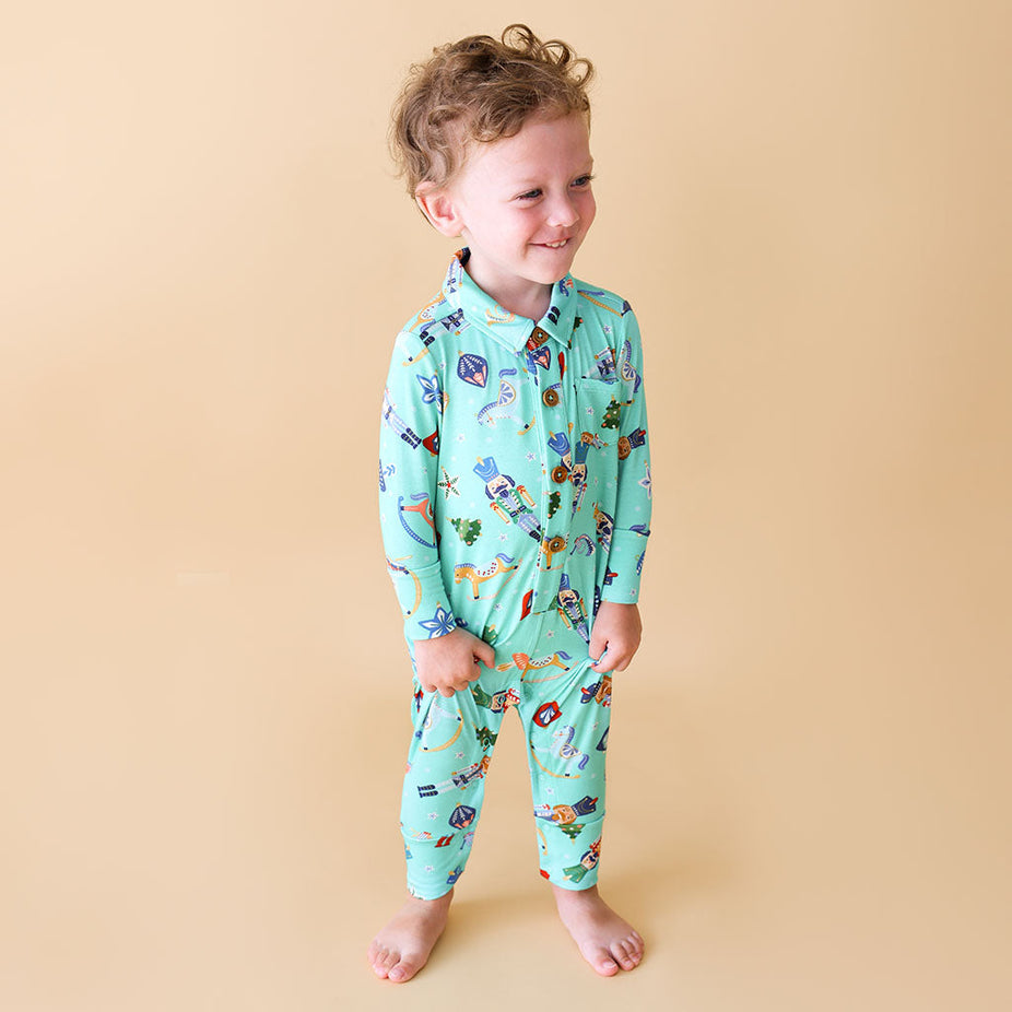Fritz Long Sleeve Collared Henley Romper