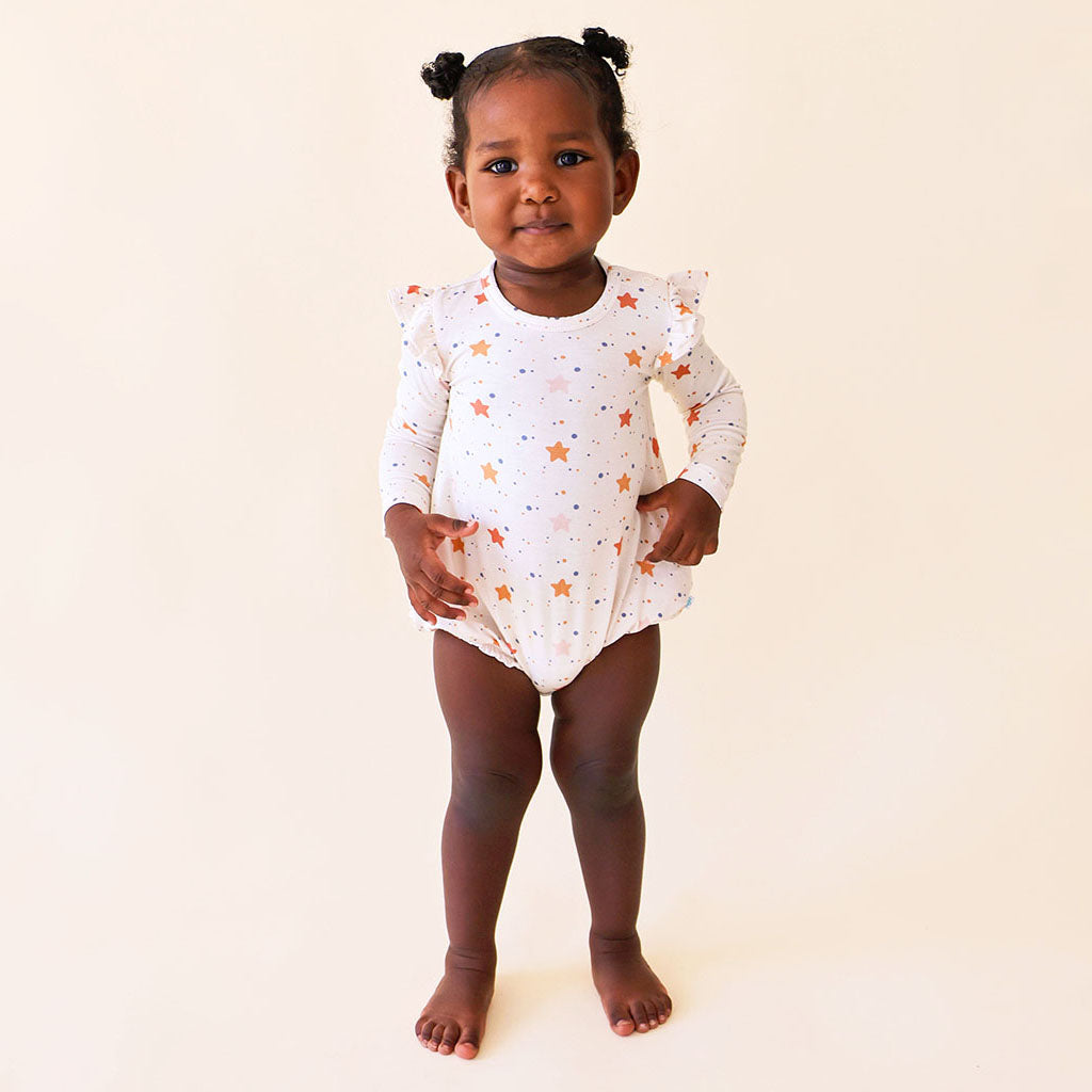 Jetson Ruffled Long Sleeve Bubble Romper