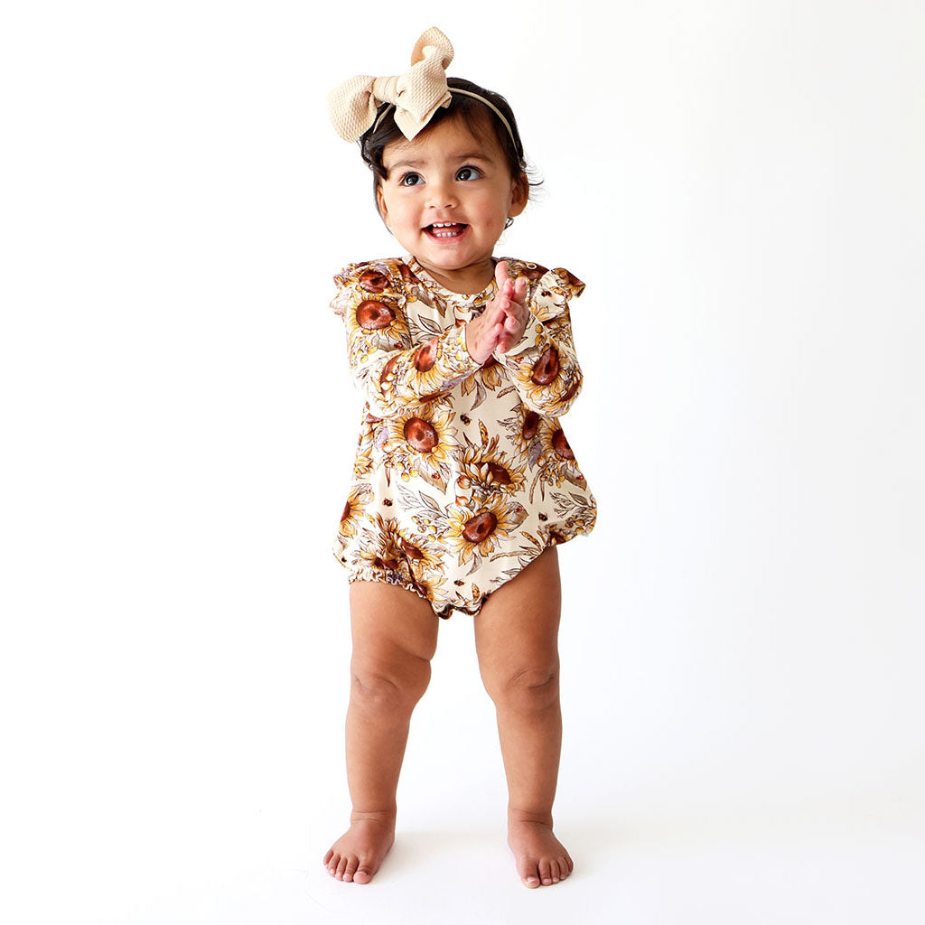Teagan Ruffled Long Sleeve Bubble Romper