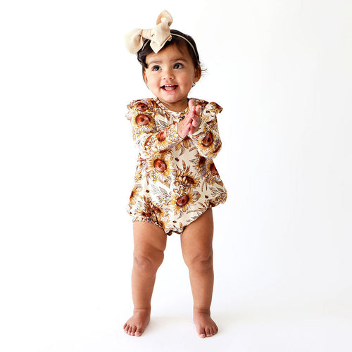 Teagan Ruffled Long Sleeve Bubble Romper