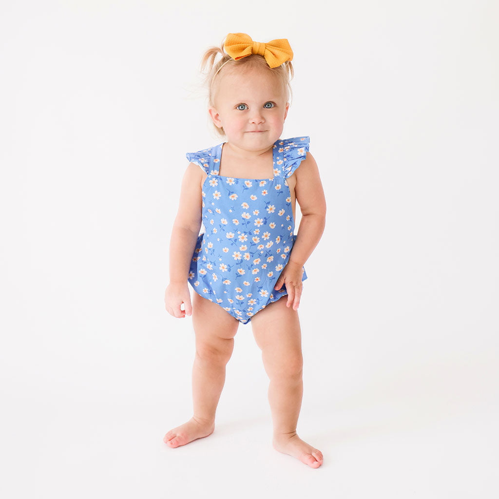 Colette Poplin Ruffled Strap Bubble Romper