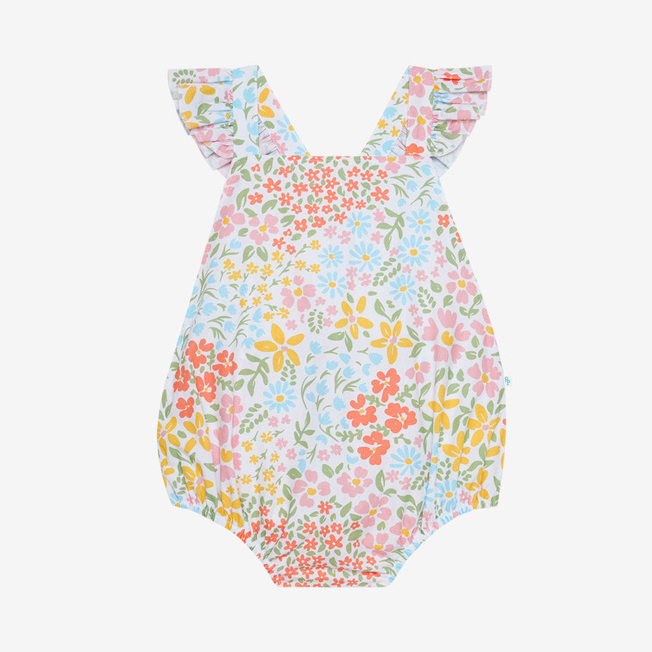 Zenni Poplin Ruffled Strap Bubble Romper