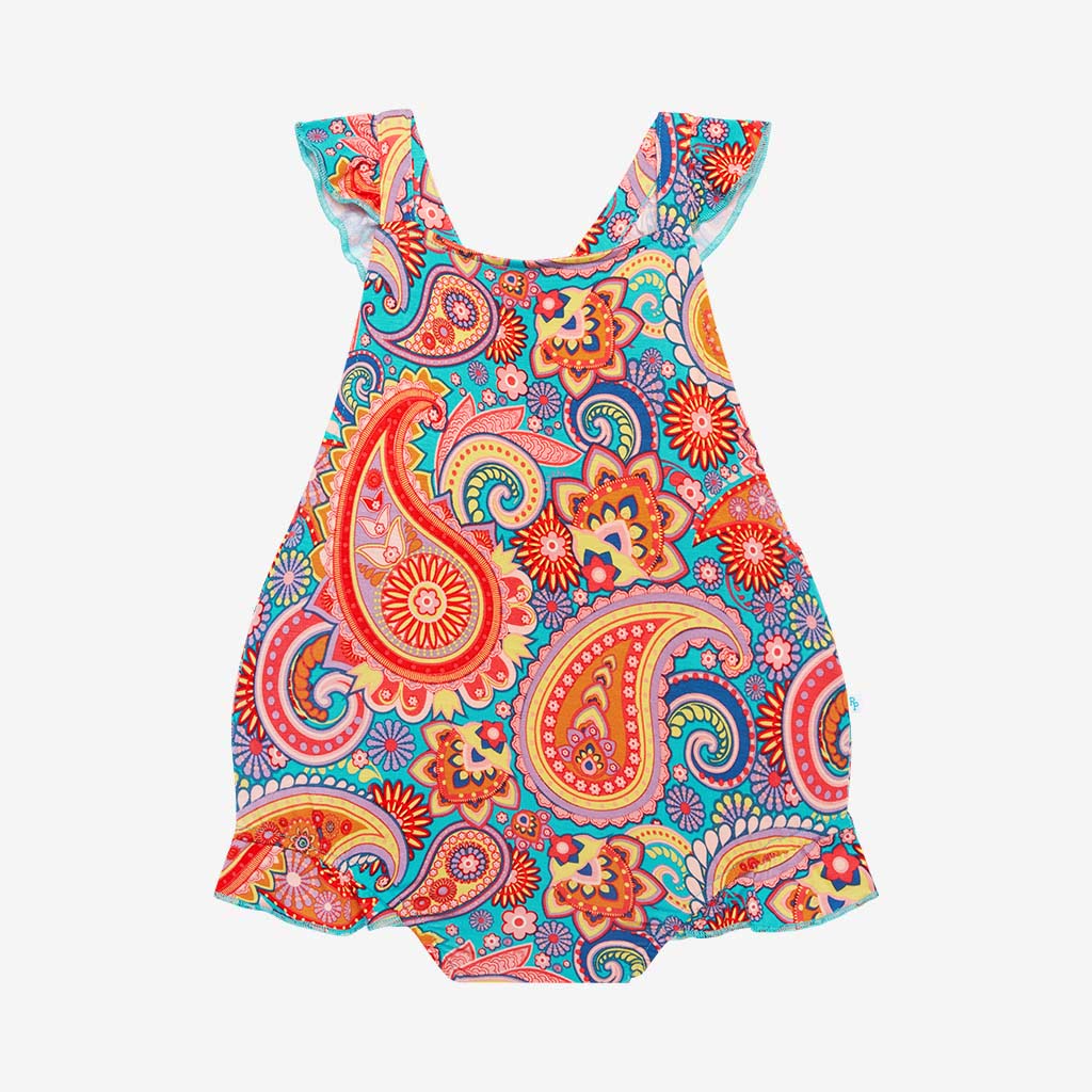 Elliana Ruffled Strap Bubble Romper