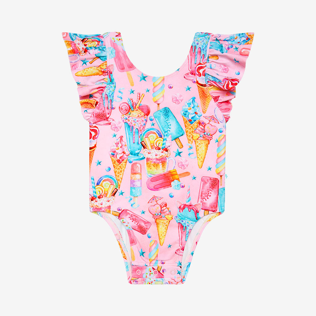 Priscilla Ruffled Cap Sleeve One Piece Swimsuit