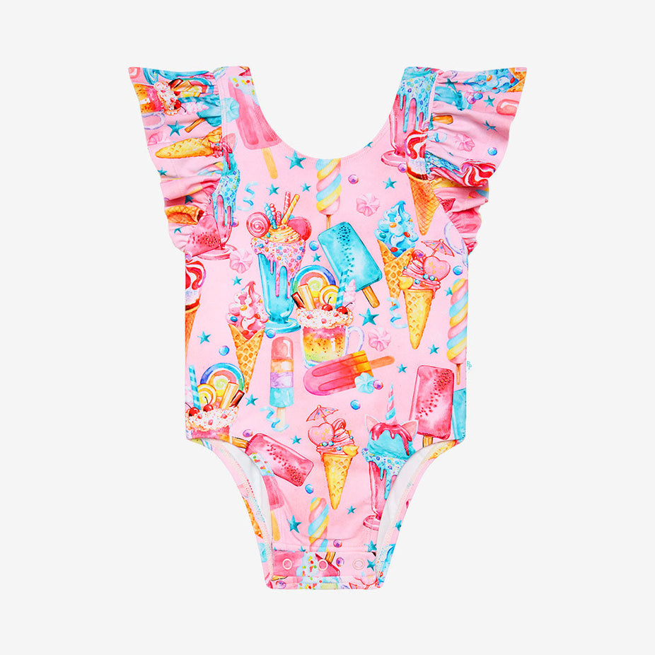 Priscilla Ruffled Cap Sleeve One Piece Swimsuit