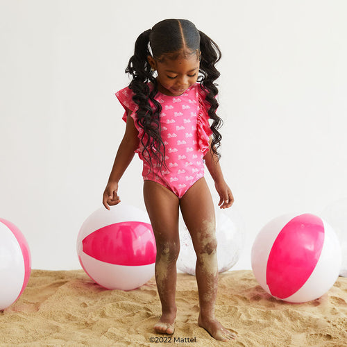 Barbie™ Flutter Sleeve One Piece Swimsuit