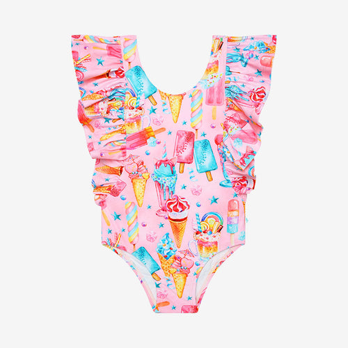 Priscilla Flutter Sleeve One Piece Swimsuit