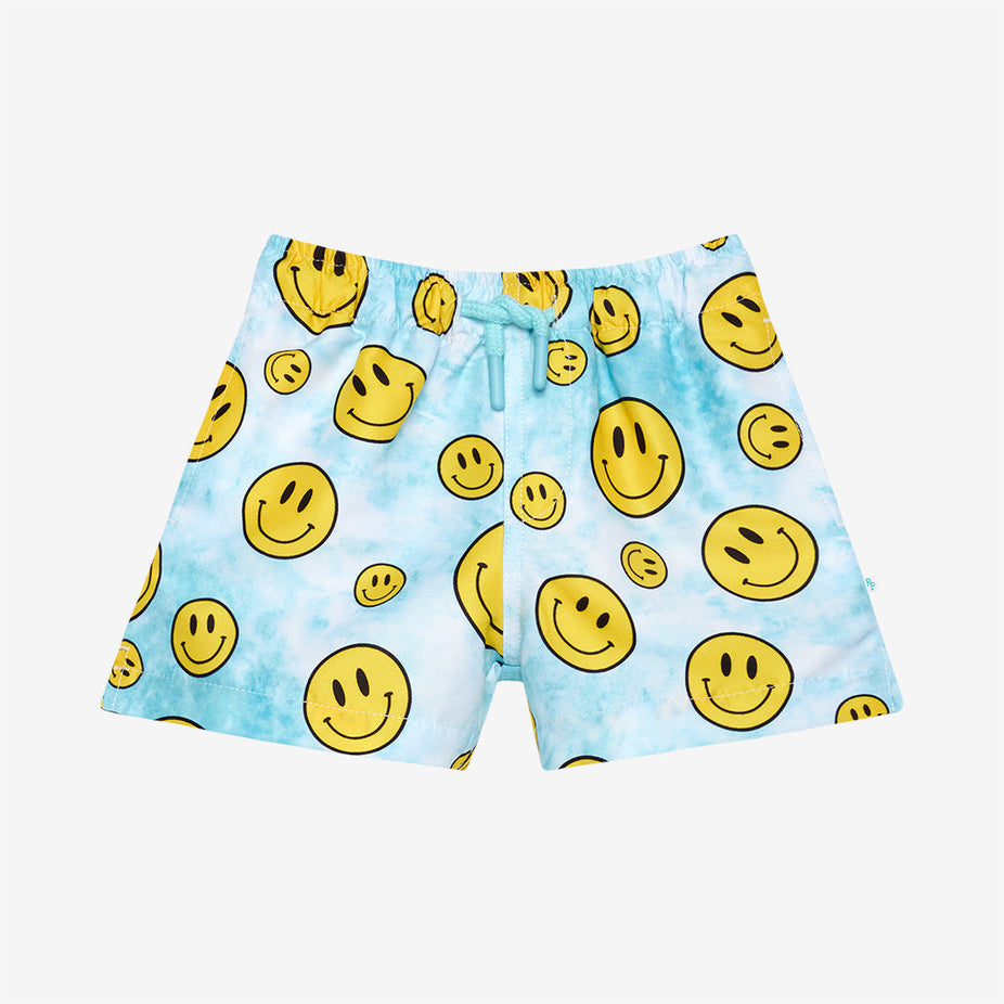 Happy Tie Dye Swim Trunks