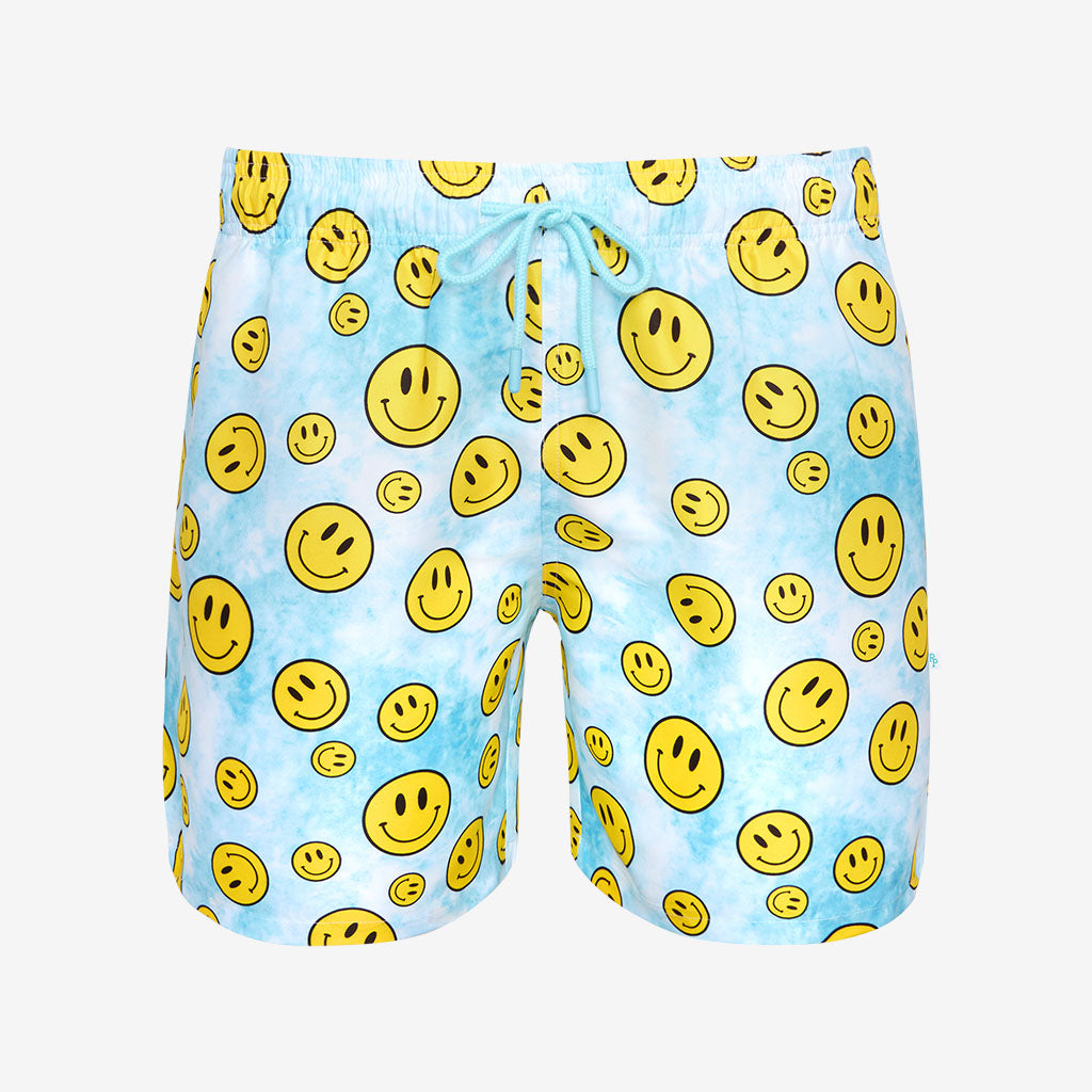 Happy Tie Dye Men's Swim Trunks