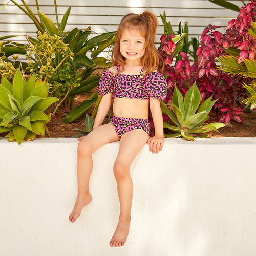 Calista Puff Sleeve Two Piece Swimsuit