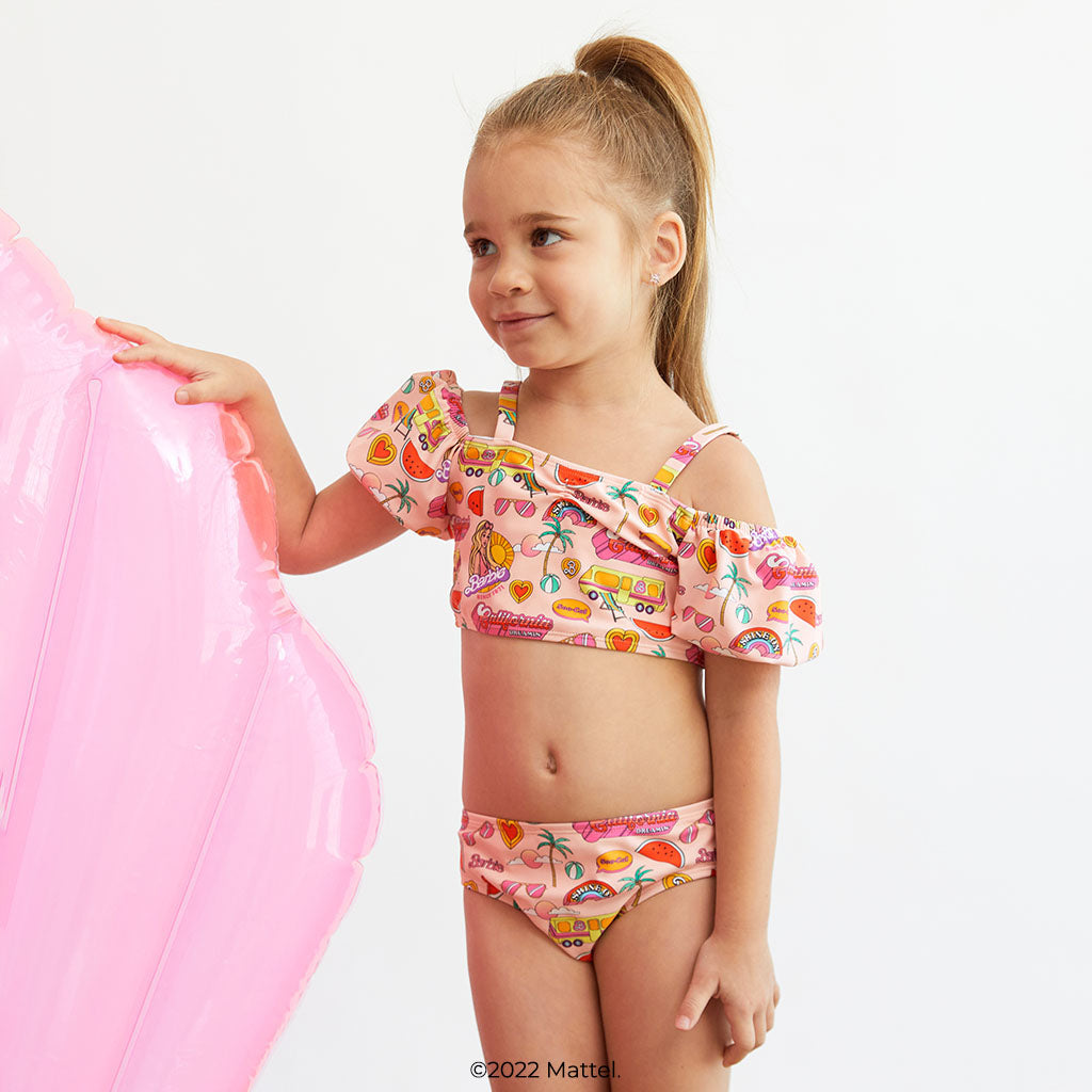 Malibu Barbie™ Puff Sleeve Two Piece Swimsuit