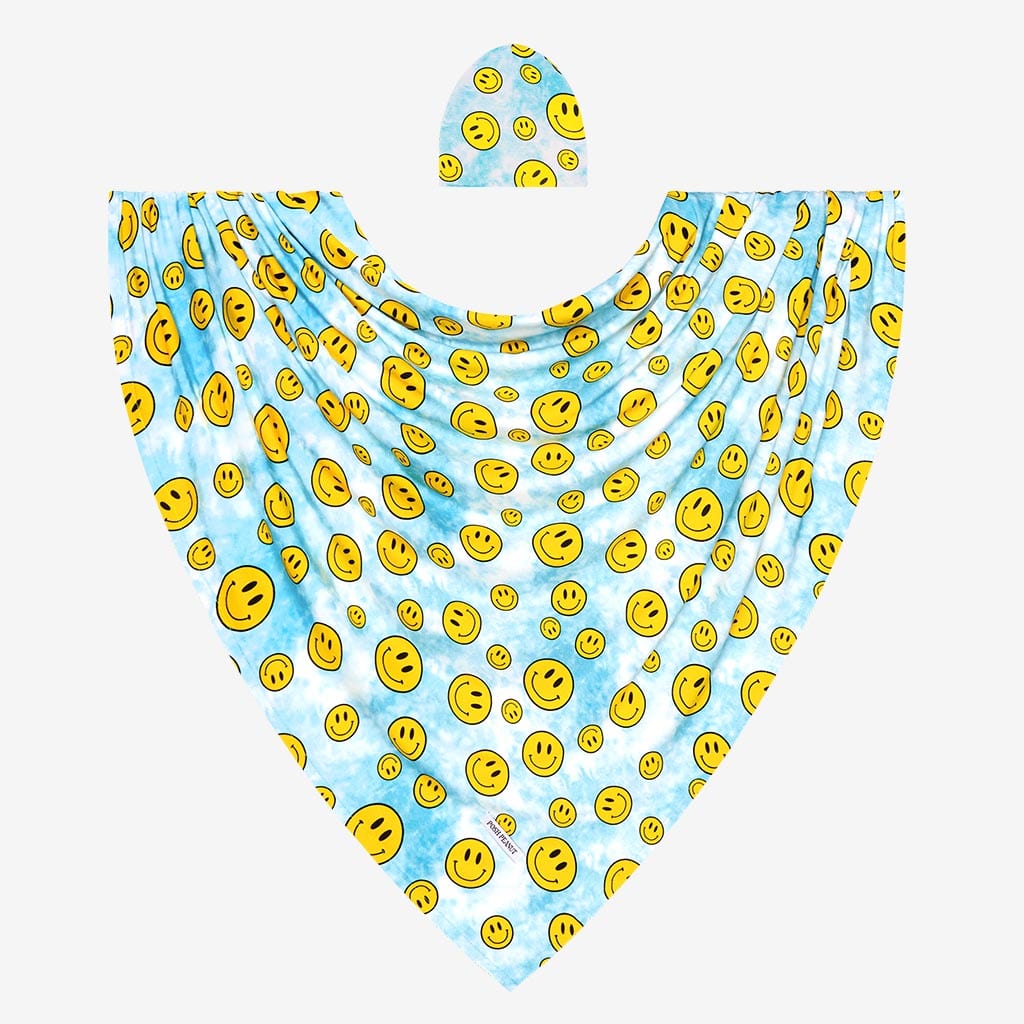 Happy Tie Dye Swaddle Beanie Set