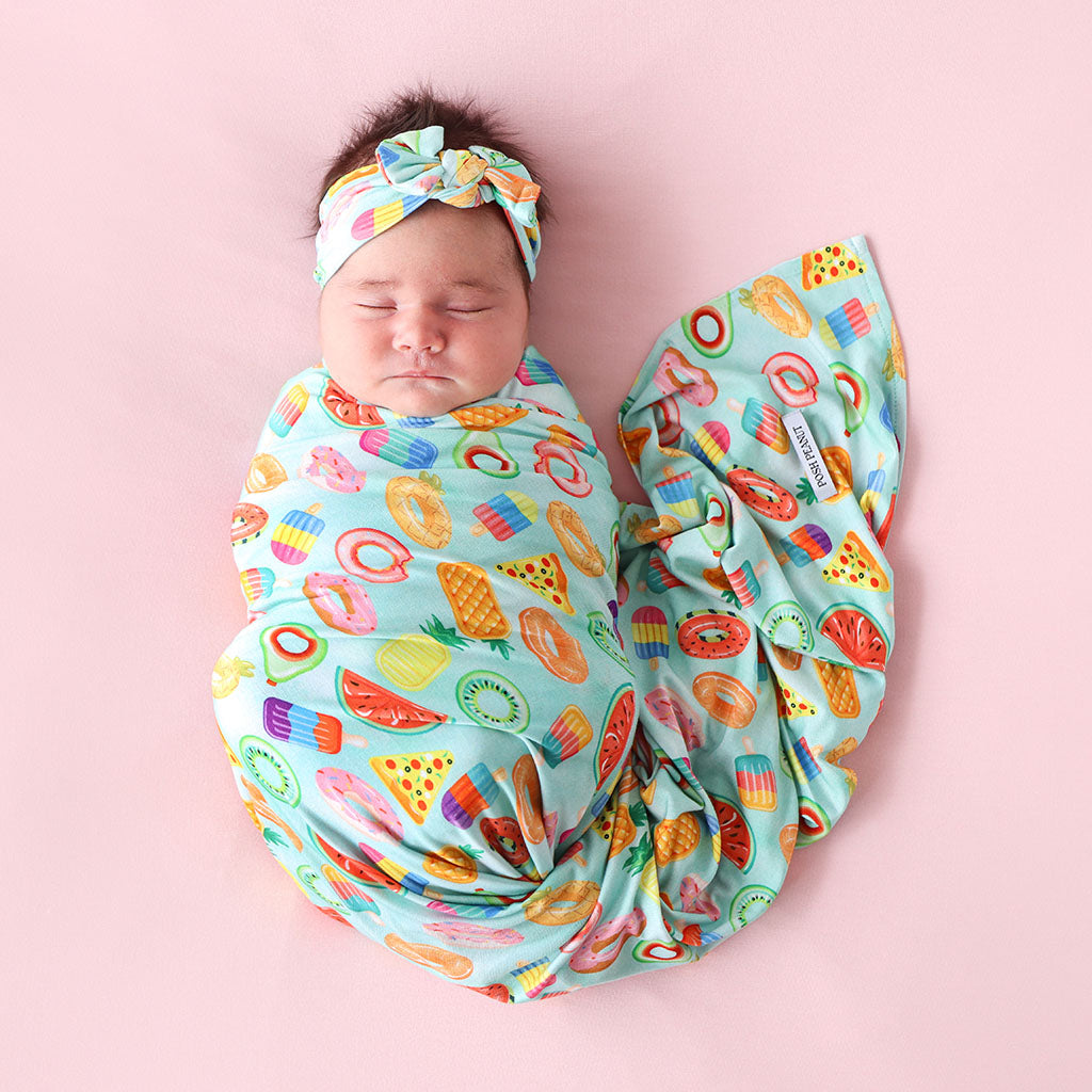 Food Floatie Fun Swaddle Headband Set
