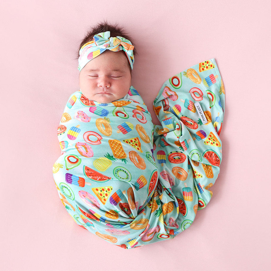 Food Floatie Fun Swaddle Headband Set