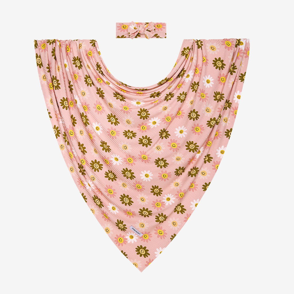 Fall Flower Power Swaddle Headband Set