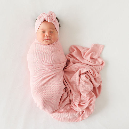 Fall Rose Waffle Swaddle Headband Set