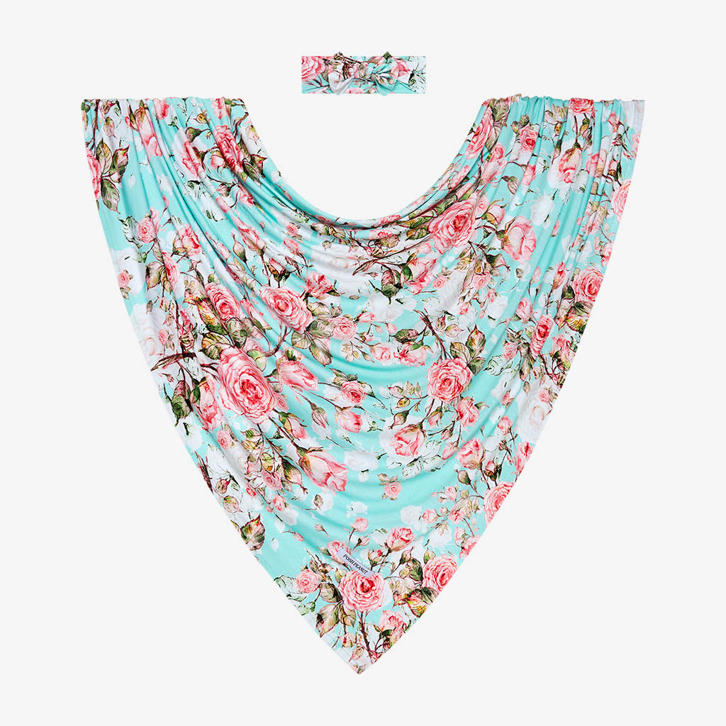 Spring Rose Swaddle Headband Set