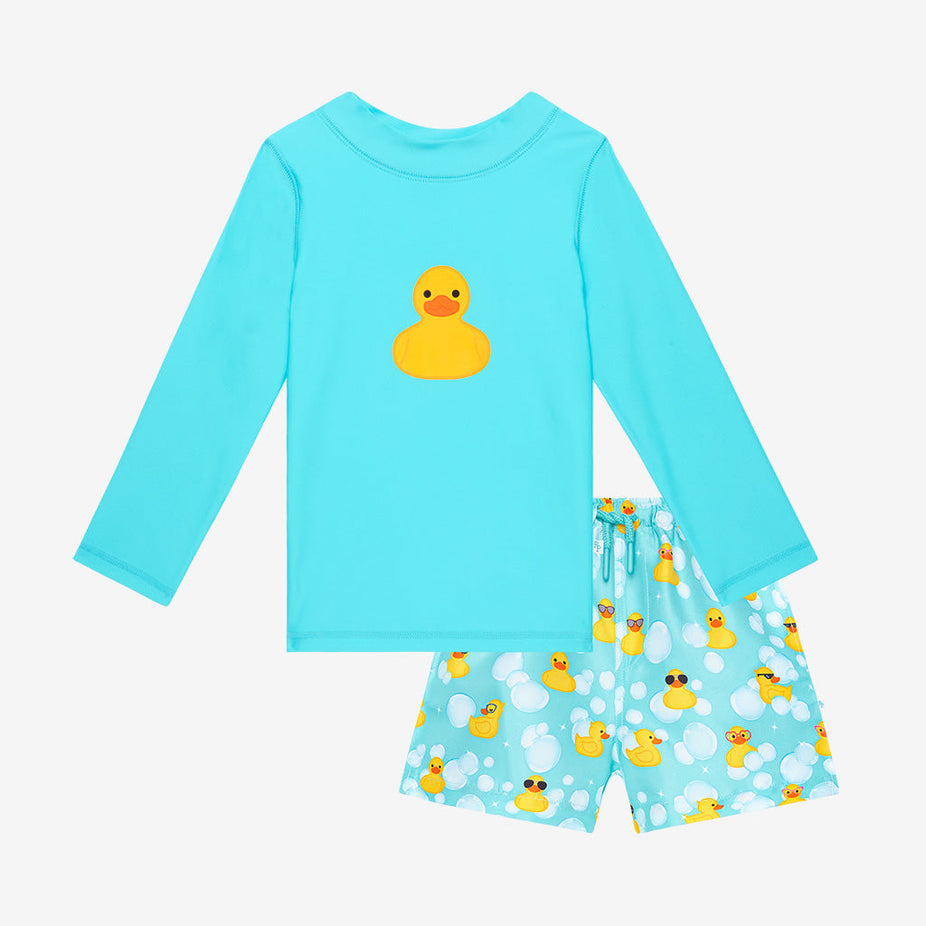 Ducky Rash Guard Swim Trunks Set