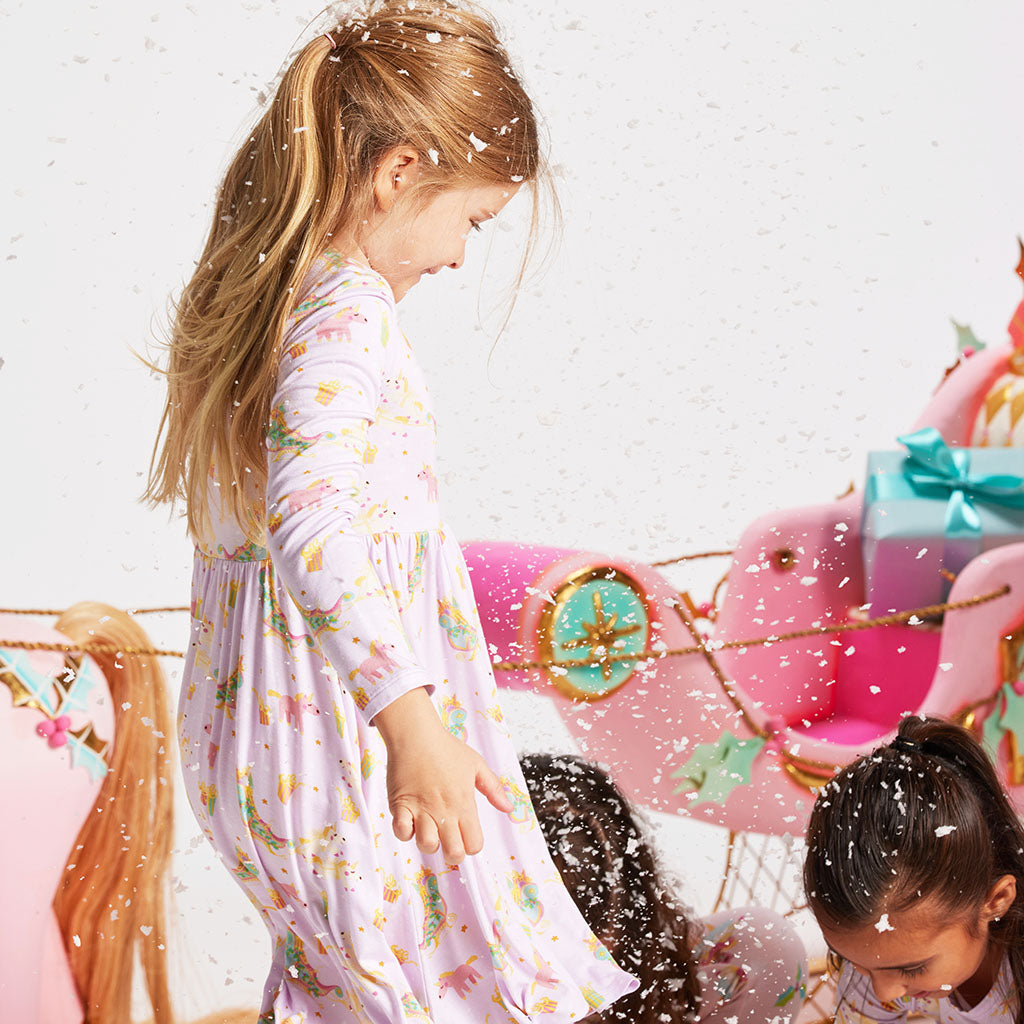 Glitterville™ Parisian Sleigh Long Sleeve Twirl Dress