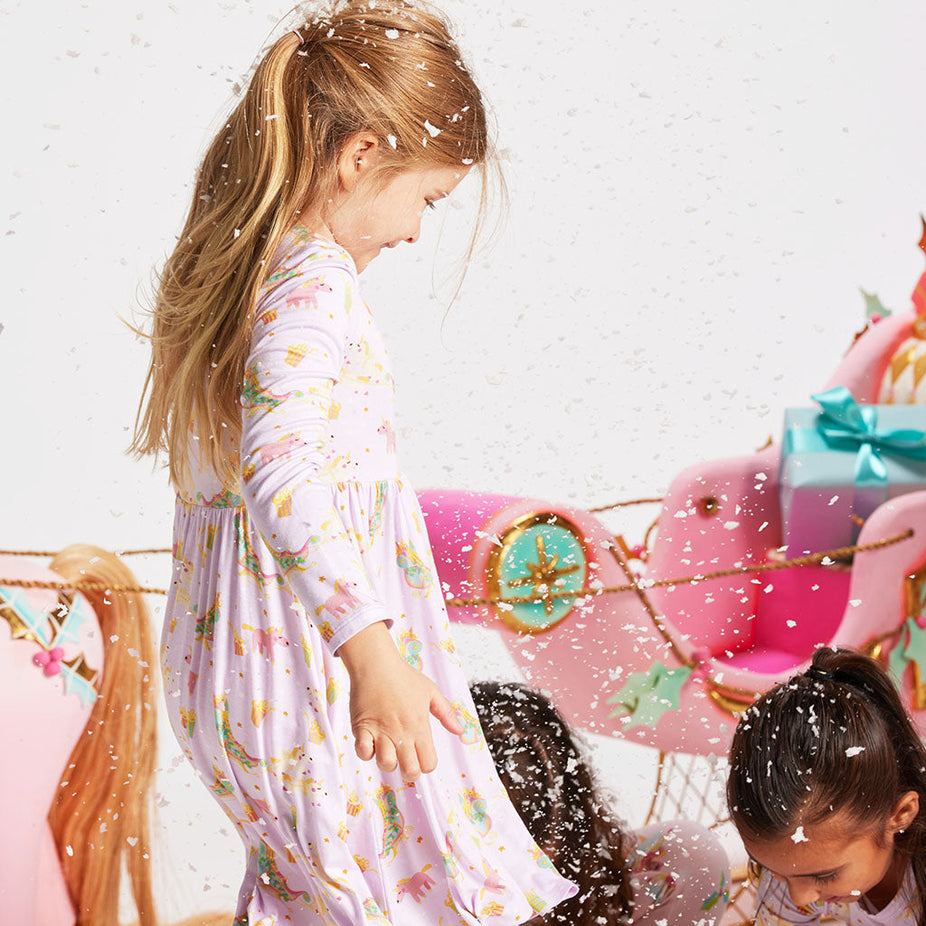 Glitterville™ Parisian Sleigh Long Sleeve Twirl Dress